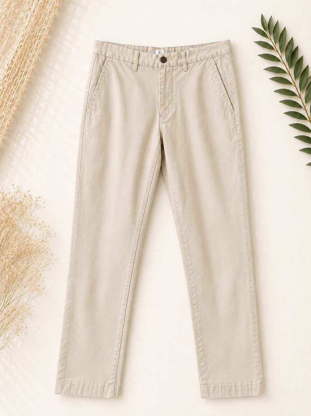 GAP Men's Skinny Stretch Iconic Khaki Chino Pants Beige Slim Fit Casual SZ 31x32